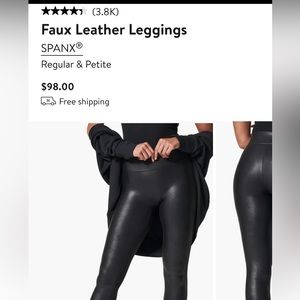 Spanx faux leather leggings size small
